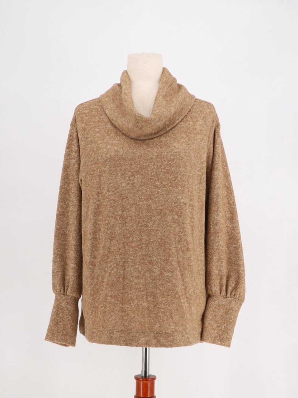 MAEVE Anthropologie Cowl-Neck Pullover Sweater Top in Tan Brown Size S